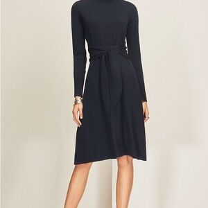 THE FOLD 100% Merino Wool ALLERTON Dress Black Immaculate Long-Sleeve Medium NWT